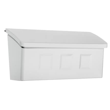 Architectural Mailboxes Architectural Mailboxes 5007874 Wayland Galvanized Steel Wall-Mounted White Mailbox; 4.13 x 14.65 x 7.13 in. 5007874